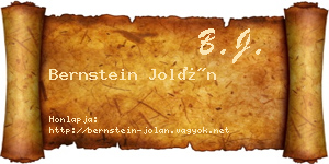 Bernstein Jolán névjegykártya